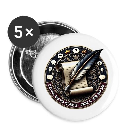 Certified Dad Pun Dispenser T Shirt - Buttons small 1'' (5-pack)