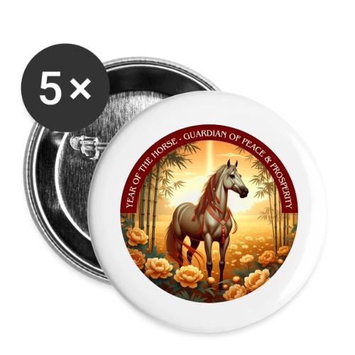 Year of the Horse Guardian T Shirt, Lunar New Year - Buttons small 1'' (5-pack)