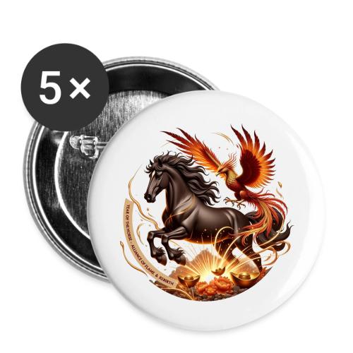 Year of the Horse Phoenix T Shirt, Lunar NY Gift - Buttons small 1'' (5-pack)
