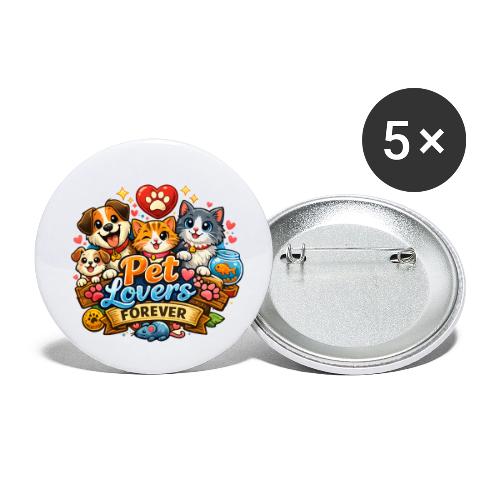 Pet Lover Forever Cute Cats & Dogs - Buttons small 1'' (5-pack)