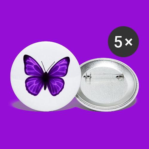 Neon Purple Butterfly - Buttons small 1'' (5-pack)