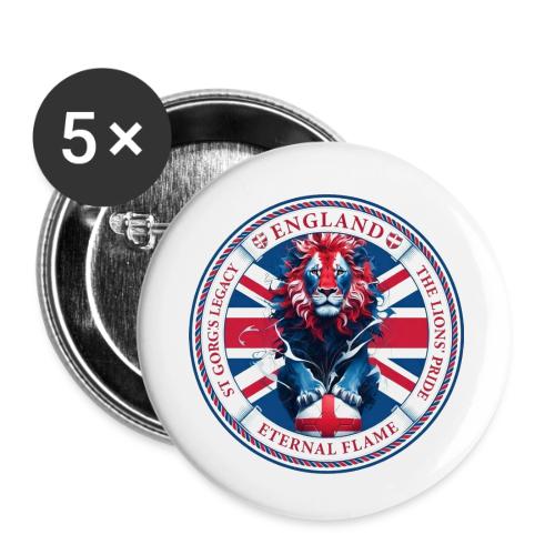 England Lion Emblem T Shirt, Flag Pride Gift - Buttons small 1'' (5-pack)