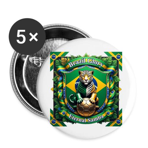 Brazil Jaguar Glory T-Shirt, Flag Pride Badge Gift - Buttons small 1'' (5-pack)