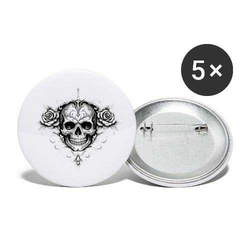 Gothic Filigree Skull - Buttons small 1'' (5-pack)