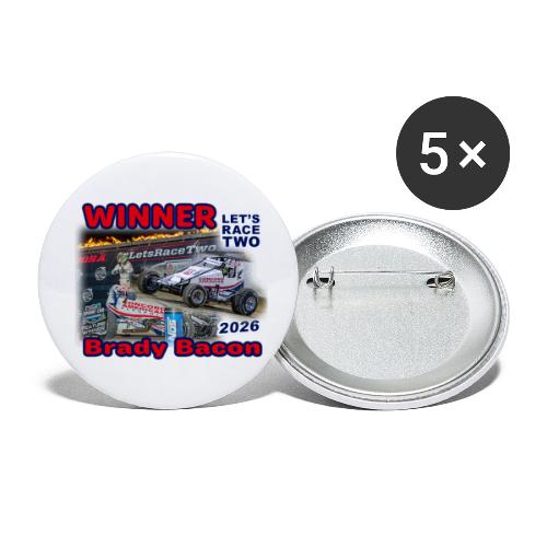 Brady Bacon #LetsRaceTwo Winner - Buttons small 1'' (5-pack)