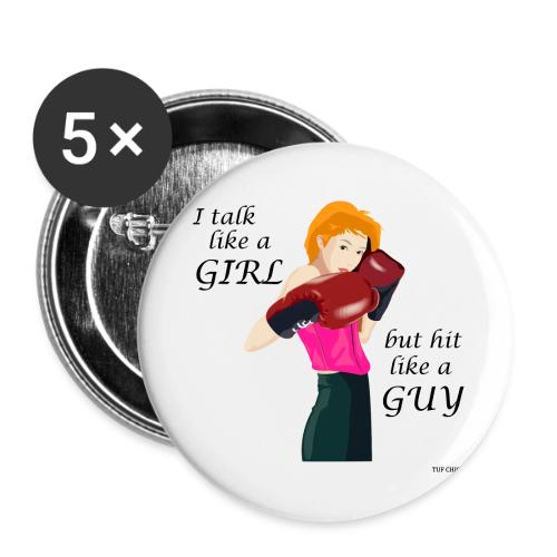 Blonde - I talk like a girl but hit like a guy - Buttons small 1'' (5-pack)