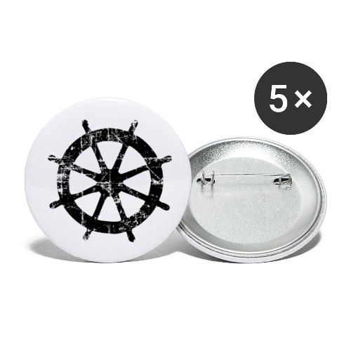 Steering Wheel (Vintage Black) Boating & Sailing - Buttons small 1'' (5-pack)
