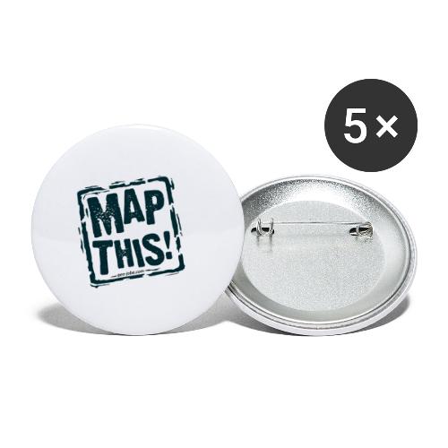 MapThis! Black Stamp Logo - Buttons small 1'' (5-pack)