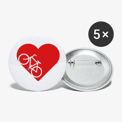 Bike in heart - Buttons small 1'' (5-pack)