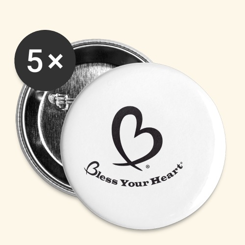 Bless Your Heart® Black - Buttons small 1'' (5-pack)