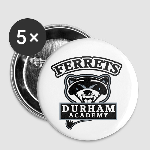 durham academy ferrets logo black - Buttons small 1'' (5-pack)