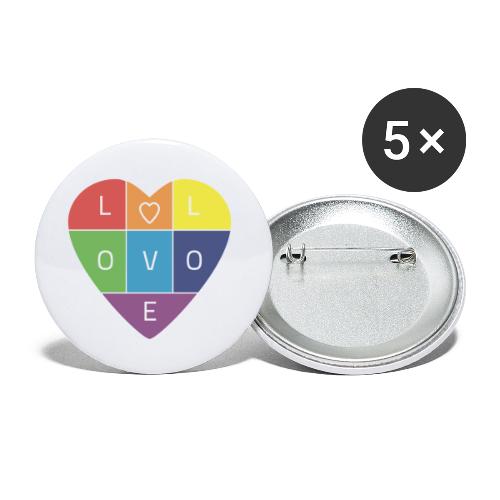 Rainbow Heart - Buttons small 1'' (5-pack)