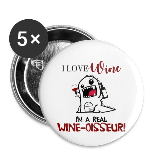 I Love Wine! Silly Dinosaur Shirt - Buttons small 1'' (5-pack)