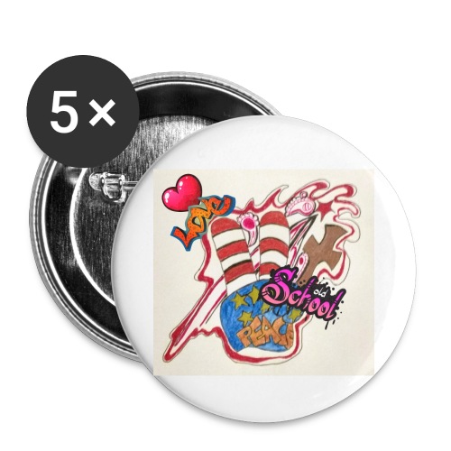 Peace, love, old school - Buttons small 1'' (5-pack)