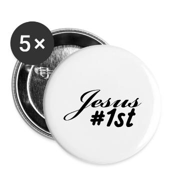 Jesus first - Buttons small 1'' (5-pack) - white
