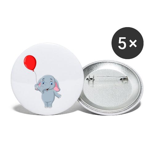 Baby Elephant Holding A Balloon - Buttons small 1'' (5-pack)