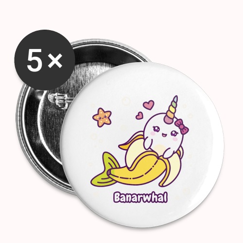 Banarwhal - Funny Narwhal Inside Banana - Buttons small 1'' (5-pack)
