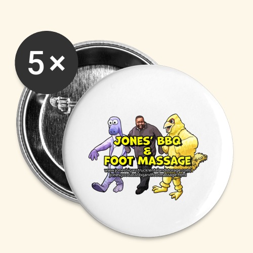 Jones BBQ and Foot Massage - Dancing Logo - Buttons small 1'' (5-pack)