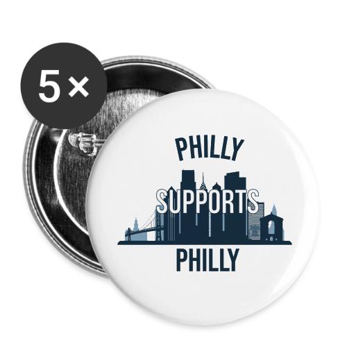 Philly Supports Philly skyline blue transparentbg - Buttons small 1'' (5-pack)