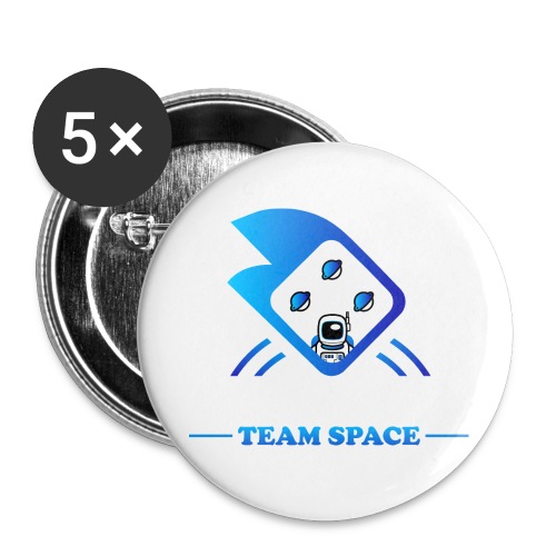 Team Space Blanc - Lot de 5 petits badges (1 po)