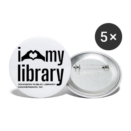 I Love My Library (Black) - Buttons small 1'' (5-pack)