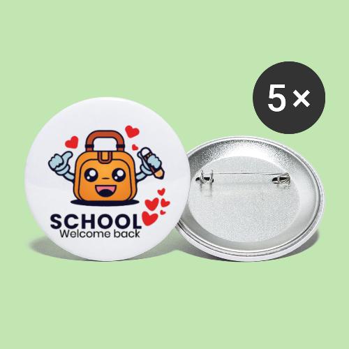 first day of school outfit- school Welcome back - Buttons small 1'' (5-pack)