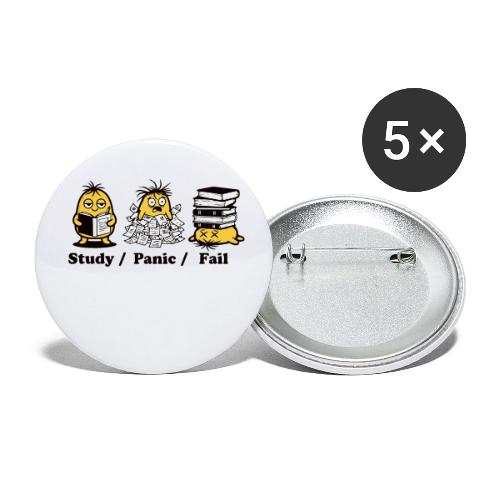 Funny Student Study Panic Fail Back To School - Buttons small 1'' (5-pack)