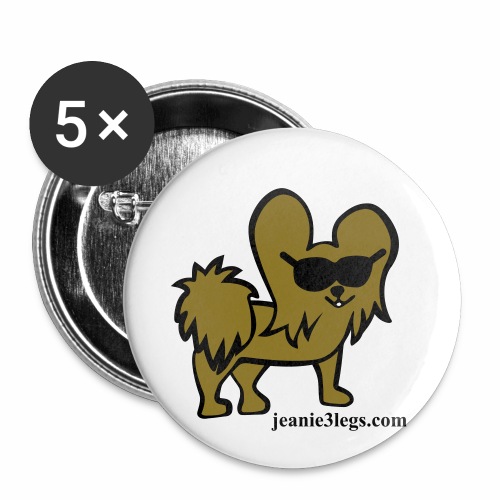 Jeanie the Three-Legged Dog - Buttons small 1'' (5-pack)