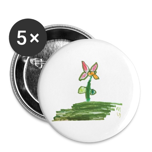 Flower and grass. - Buttons small 1'' (5-pack)