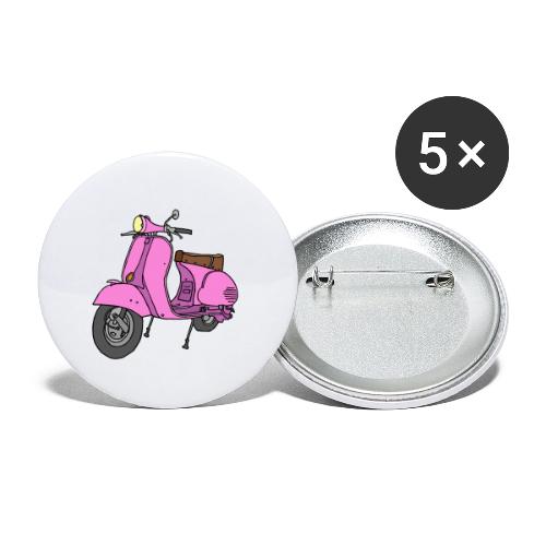 Pink motor scooter - Buttons small 1'' (5-pack)