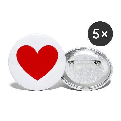 Products with a red heart - Buttons small 1'' (5-pack)