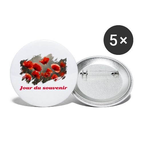 Remembrance Day with Poppies - Buttons small 1'' (5-pack)