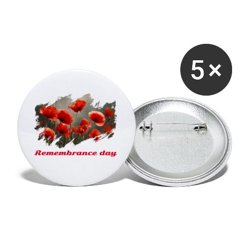 Remembrance Day with poppies - Buttons small 1'' (5-pack)