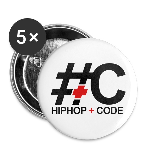 hiphopandcode-logo-2color - Buttons small 1'' (5-pack)