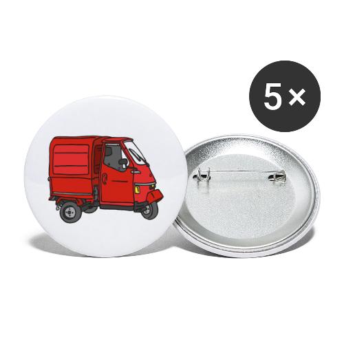 Red tricycle transporter, old three-wheeled van - Buttons small 1'' (5-pack)