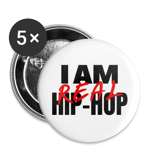 I Am REAL Hip Hop (black & red version) - Buttons small 1'' (5-pack)