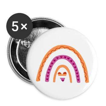 LGBT Pride Month Lesbian Pride Rainbow - Buttons small 1'' (5-pack) - white