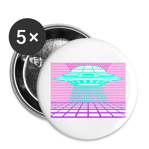 Retro Style UFO - Buttons small 1'' (5-pack)