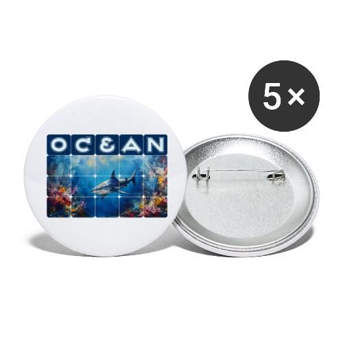 Ocean: Synthwave Shark - Buttons small 1'' (5-pack)