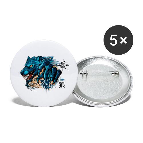 Blue Wolf Graffiti Street Art - Buttons small 1'' (5-pack)