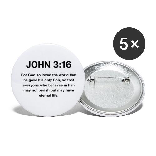 John 3:16 Christian Apparel – Bible Verse Clothing - Buttons small 1'' (5-pack)