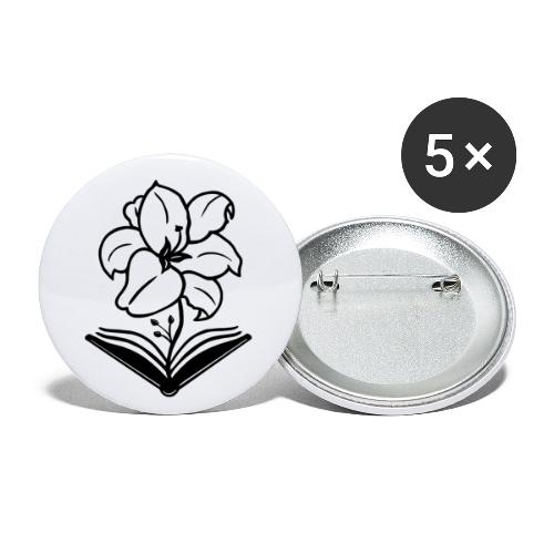 Bitter Lily Books (black) - Buttons small 1'' (5-pack)
