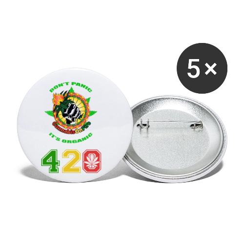 Playful 420 On Fire Organic Weed Marijuana Design - Buttons small 1'' (5-pack)