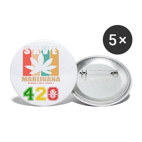 Hysterical 420 Save The Plant Weed Marijuana - Buttons small 1'' (5-pack)