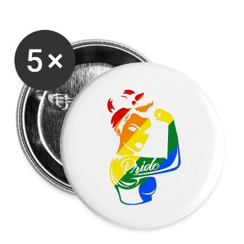 LGBT Gay Lesbian Rainbow Pride Trans Equality - Buttons small 1'' (5-pack) - white