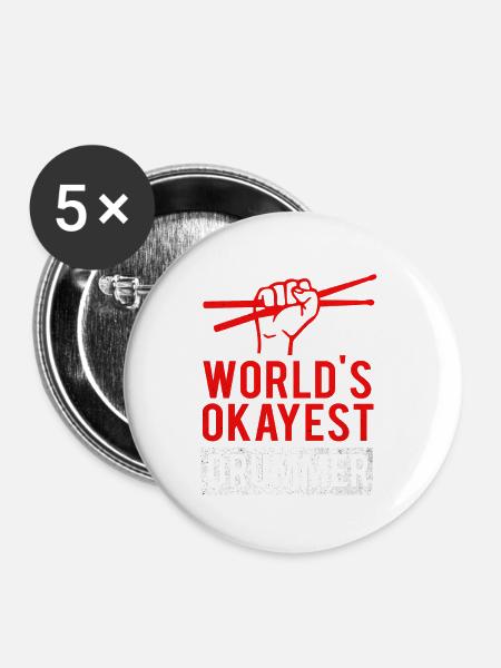 Drummer - Buttons small 1'' (5-pack) - white