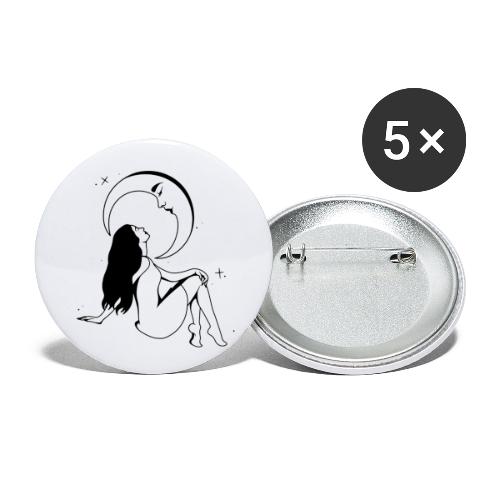 Mystical Girl & The Moon - Buttons small 1'' (5-pack)