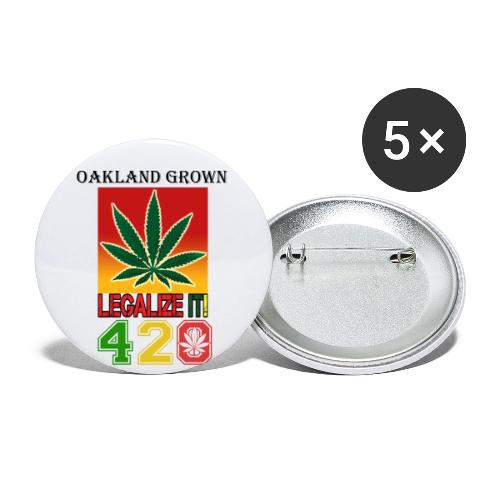 Screaming 420 Oakland Grown Weed Marijuana Design - Buttons small 1'' (5-pack)
