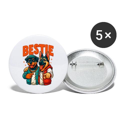 Hip Hop Dog Besties Shirt for Friends & Pet Lovers - Buttons small 1'' (5-pack)