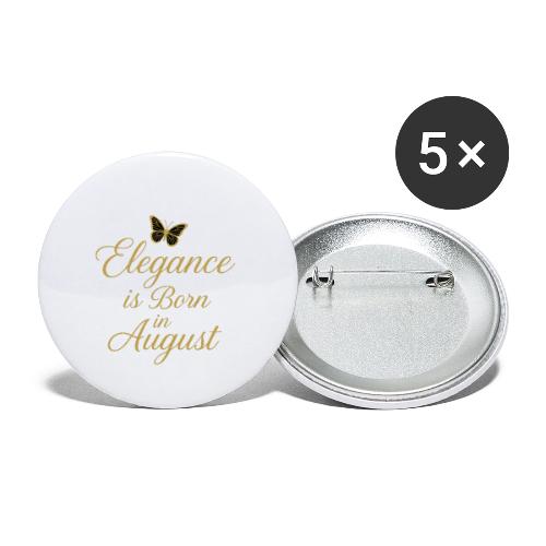 Elegance Is Born in August | Gold Butterfly - Buttons small 1'' (5-pack)